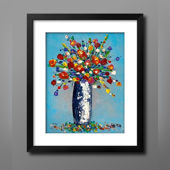 “Flowers For Mom” Original Impasto Acrylic Art on 11x14 Canvas Panel NOT FRAMED - Picture 9 of 10